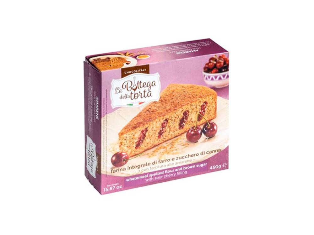 Wholemeal flour cake with sour cherry filling 450g