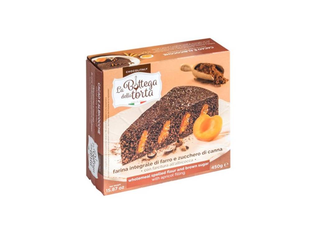 Cocoa cake with wholemeal flour and apricot filling 450g