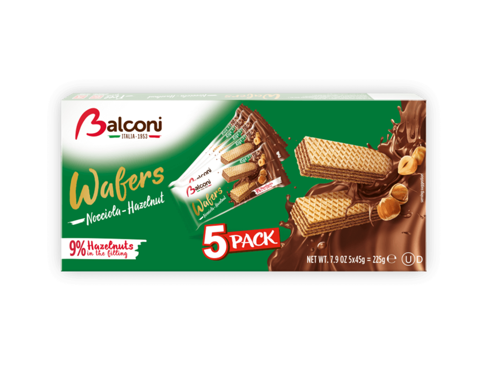 Wafers nocciolla 225g (5 x 45g)