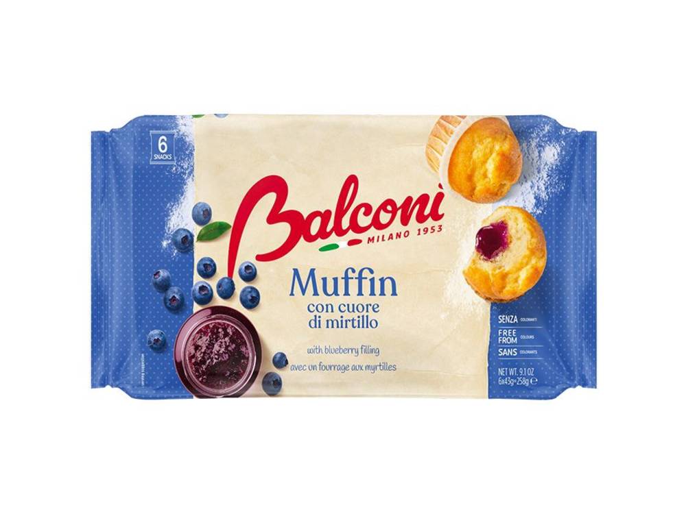 Muffins with blueberry filling 258g (6x43g)