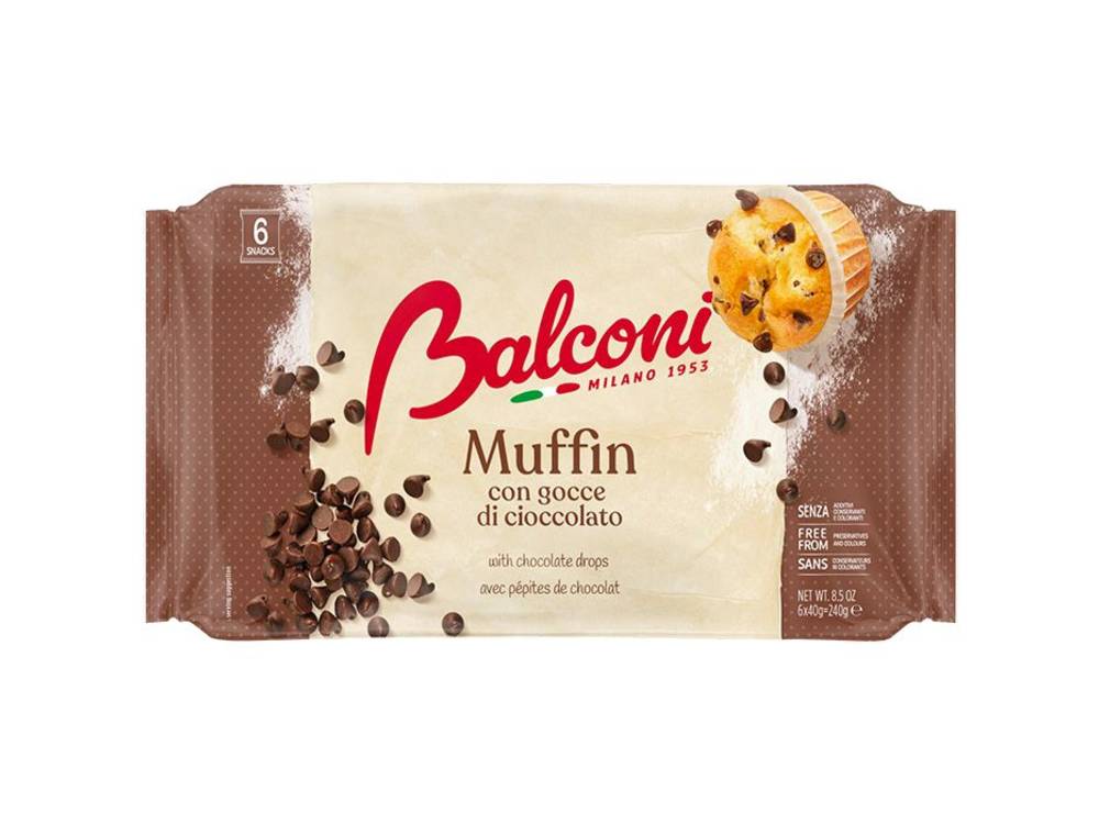 Muffins with chocolate drops 240g (6x40g)